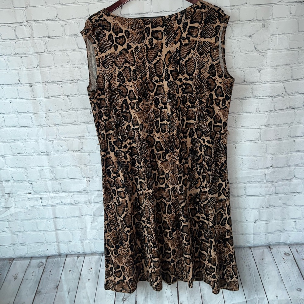 Serra Brown & Black Cheetah Print Sleeveless dress size XL - Picture 13 of 14